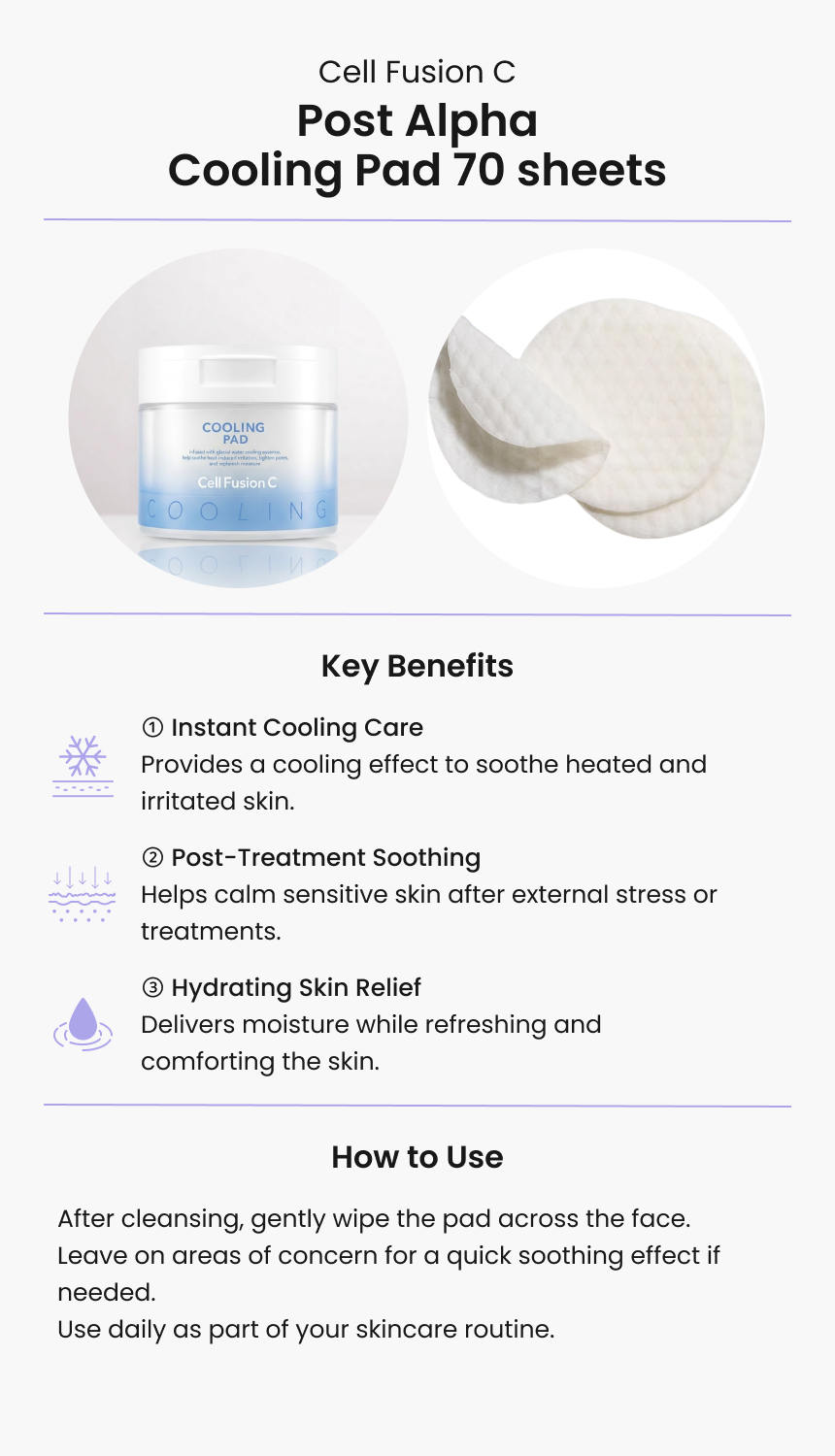 Cell Fusion C Post Alpha Cooling Pad 70 sheets