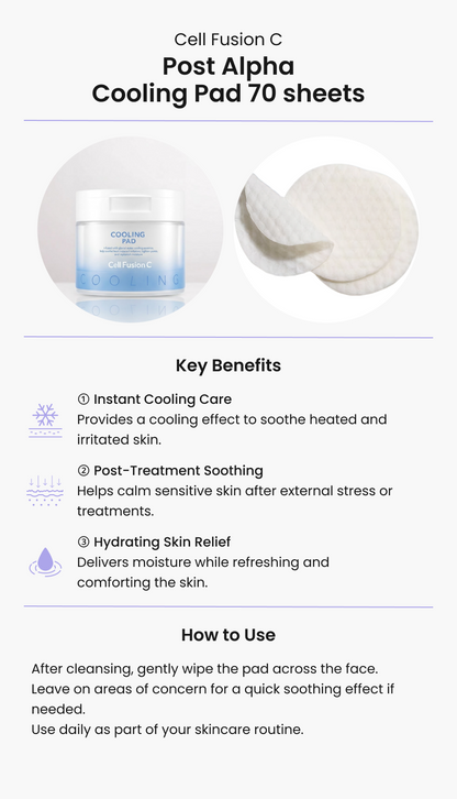 Cell Fusion C Post Alpha Cooling Pad 70 sheets