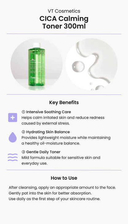 VT Cosmetics CICA Calming Toner 300ml